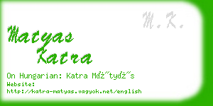matyas katra business card